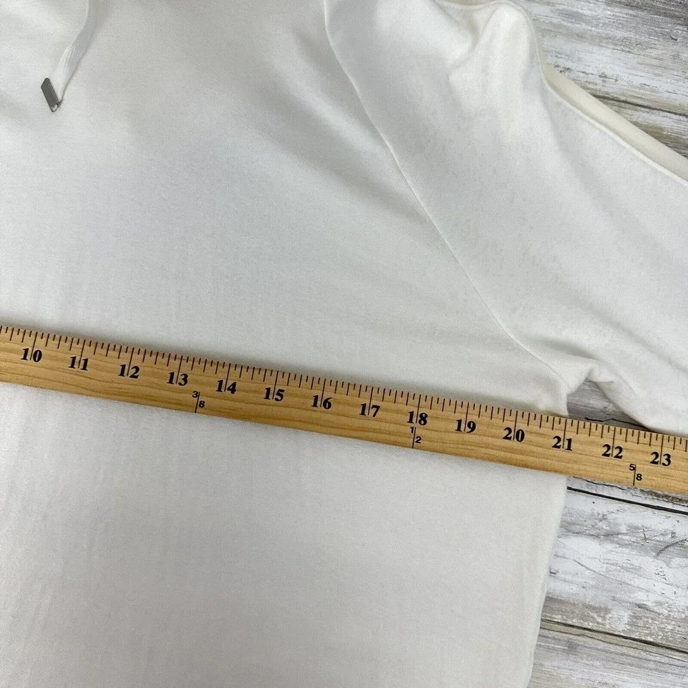 ATHLETA Open Hearted Pullover Hoodie Sweatshirt Womens Size Medium Tall White‎